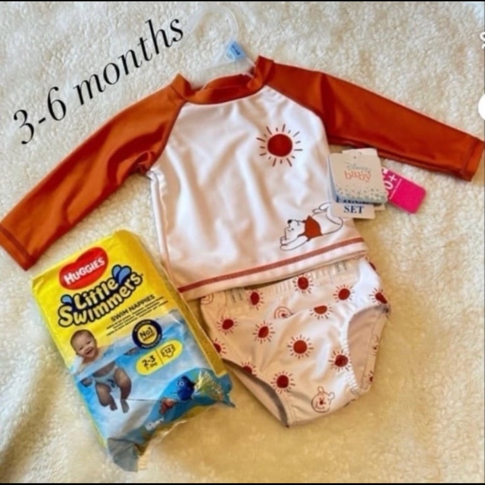 Disney Orange and White Rashguard Set